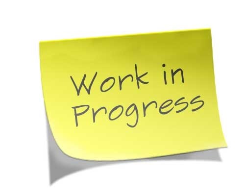 Sticky note to say "Work in Progress"