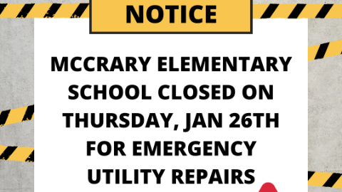 McCrary Elementary closed for students on Jan 26th