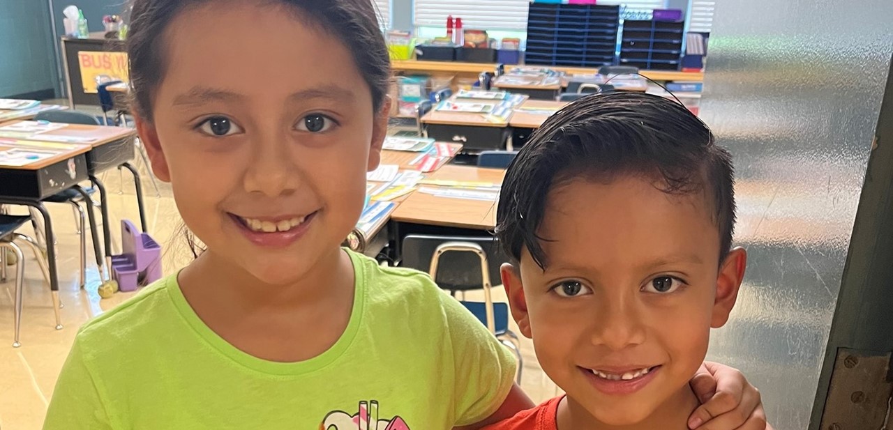 Students at open house