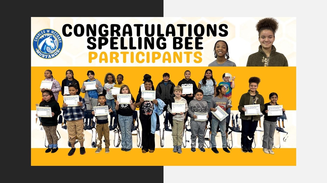 Congratulations spelling Bee participants a photo of students that participated in the school spelling bee. 20 students holding a certificate of participation