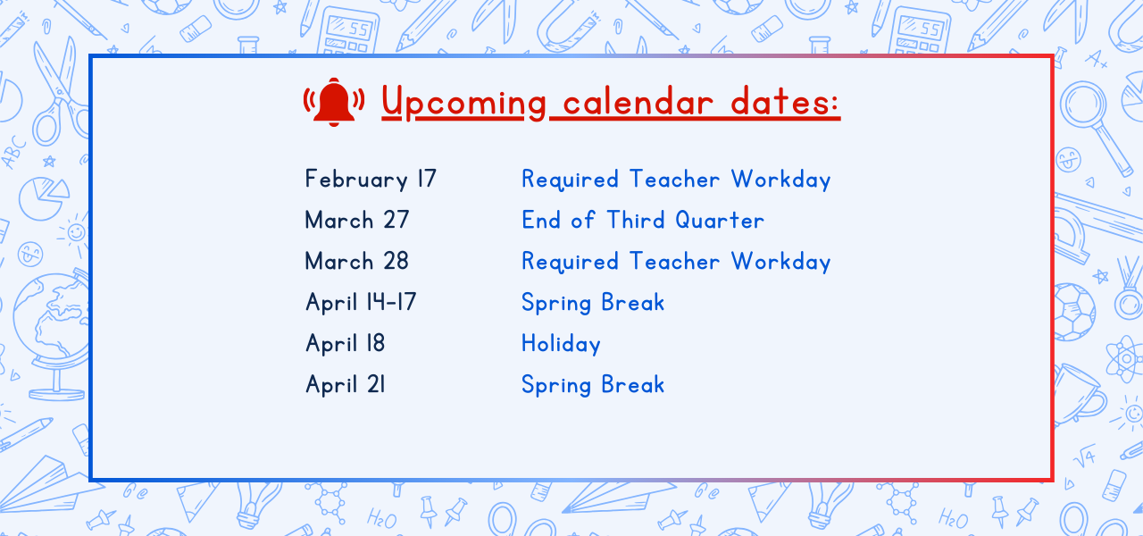 Calendar dates listed